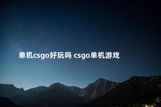 单机csgo好玩吗 csgo单机游戏